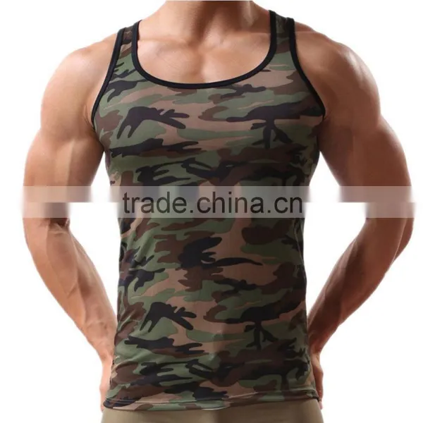 Men's Gym Sleeveless Camo Vest Tank Top photo-5