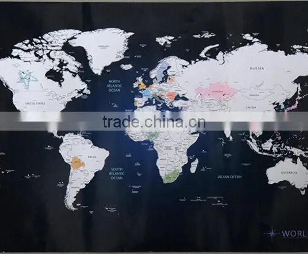 Personalized Scratch-off World Map Poster Travel Indigo Blue Travel Fashion Map photo-6