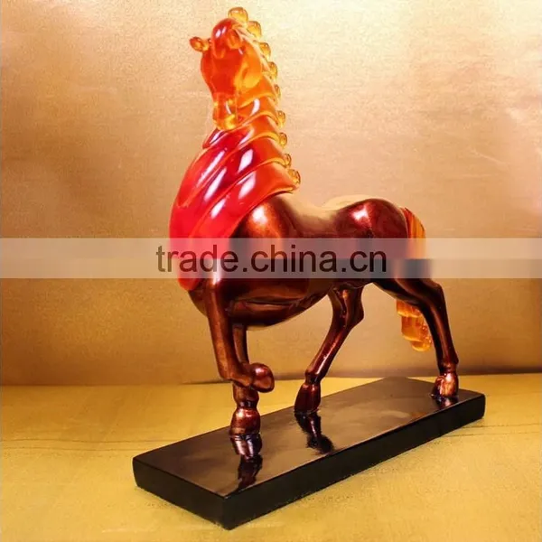 Amber Resin Style Decorative Rocking Horse Craft photo-3