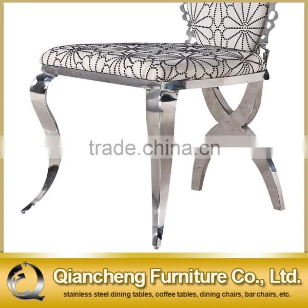 Delicate Printing PU Stainless Steel Chair Wedding Chair photo-2