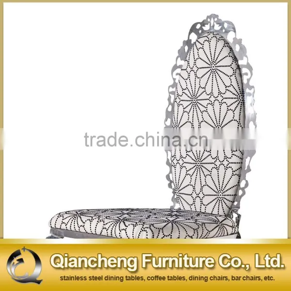 Delicate Printing PU Stainless Steel Chair Wedding Chair photo-3