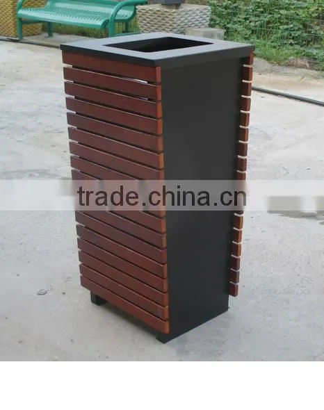 Arlau Outdoor Park Wooden Rubbish Bin photo-2