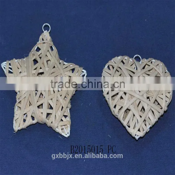 Handmade Rattan Loving Heart Decor photo-3