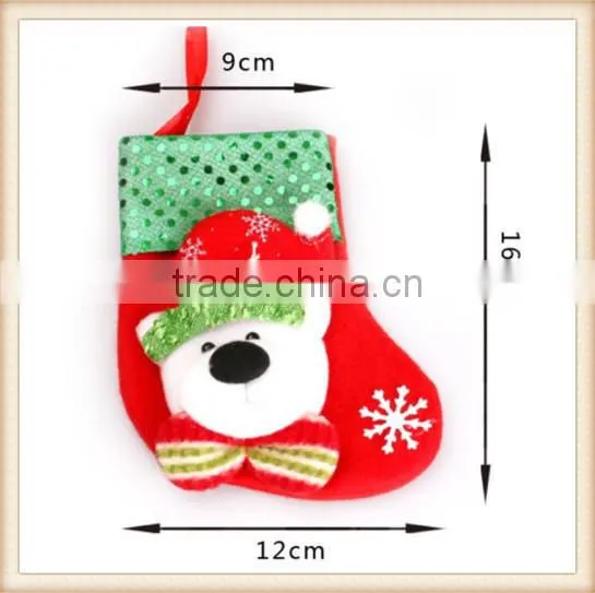 Christmas Stocking Santa Snowman Sock Sack Gift Bag Tree Ornament Decoration photo-2