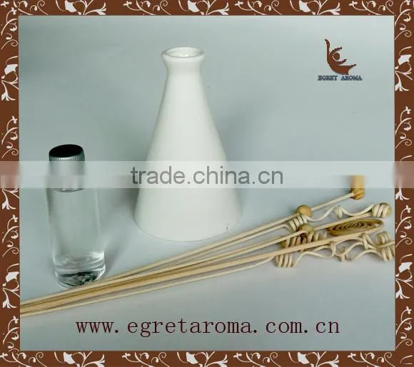 EA3-0862 Fragrance Diffuser With Ceramic Bottle Curled Rattan Sticks Green Tea Scent photo-4