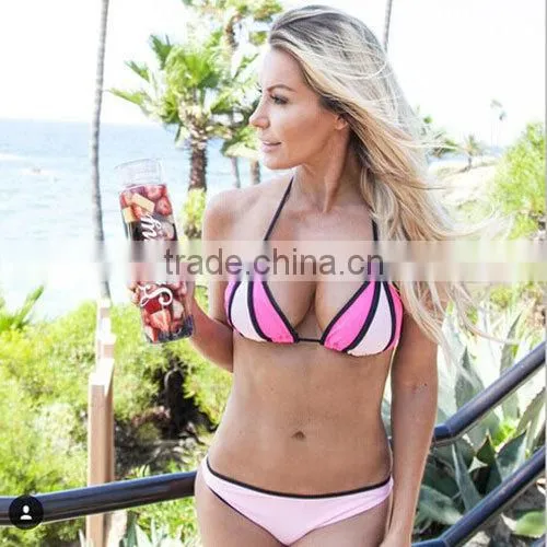 Sexy Women Bikini Set Push Up Striped Triangle Bathing Suit Beach Swimwear photo-4