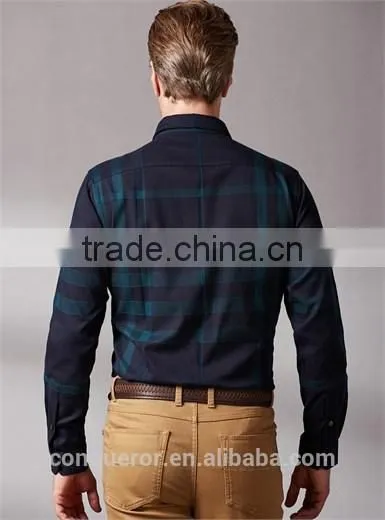 Egyptian Cotton Plaid Men Shirt SHL101 photo-3