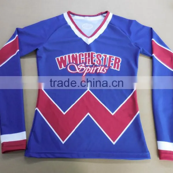 High Quality Cheerleading Uniforms Sublimation Cheerleading Long Sleeve Shirt photo-2