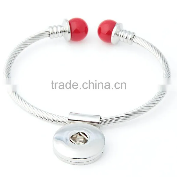 Free Sample Vintage Flower Design Bangle Two Parts Lobster Clasp Bangle Diy Snap Button Charm Bangle photo-4