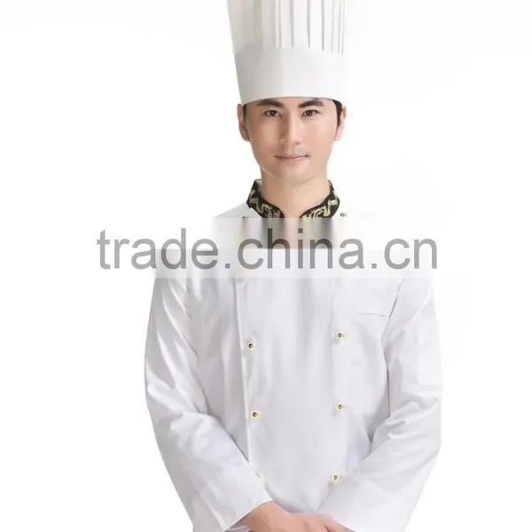 Juqian Cheap Long Sleeve White Chef Coat Chef Uniform Sets With High Hat photo-3