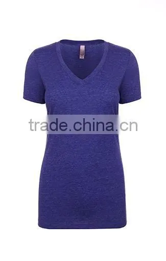 Next Level Apparel Ladies' Poly Cotton V-Neck Tee - Made From 65% Polyester and 35% Combed Cotton and Comes With Your Logo. photo-6