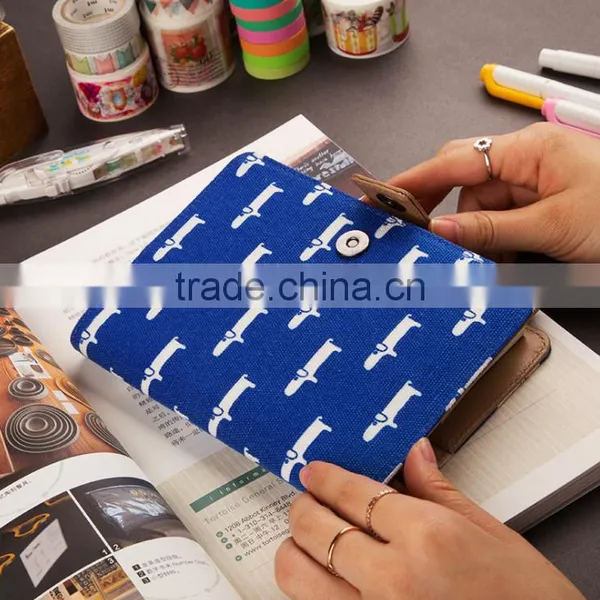 2017 A6 Size Cavans Cover Diary Customizable Traveling Planner With Clasp photo-3