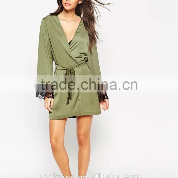 Regular Fit Wrap Front Bath Robe Wholesale Women Comfortable Robe photo-5