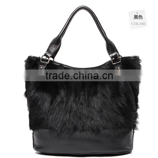 Fox Fur Ladies Fashion Genuine Leather Handbags photo-6