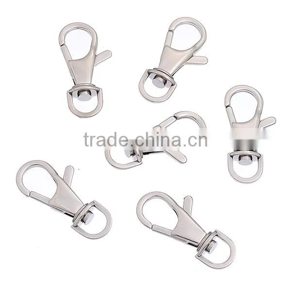 Oval Silver Tone Stainless Steel Lobster Swivel Clasps For Key Rings Chain photo-3