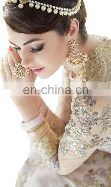 2017 Wedding Engagement Wear Anarkali Net Gown ( Heavy Embroidery Work Semi-Stitched Dress Material ) photo-5