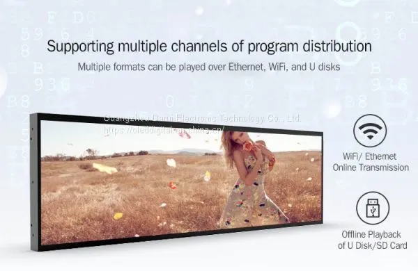 LCD-длинный дисплей 4K для цифровой рекламы в коммерческих зданиях