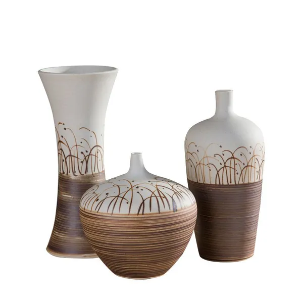 Artistic Jingdezhen Hand Made Paint Modern Simple Style Brown Ceramic Vase For Indoor Decor photo-5