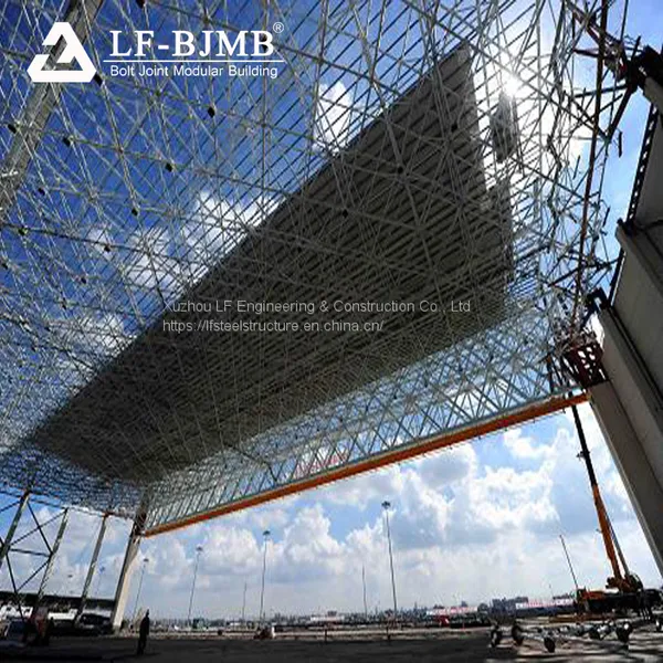 Prefabricated Space Frame Roof Construction Steel Structure Aircraft Hangar For Sale photo-3