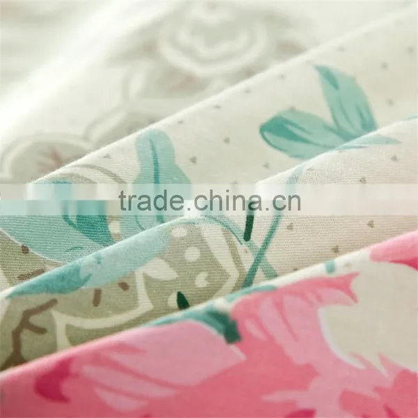 Modern Floral Printed Two Colors Bed Linen Sets 100% Cotton Flat Sheet Set All Size photo-2