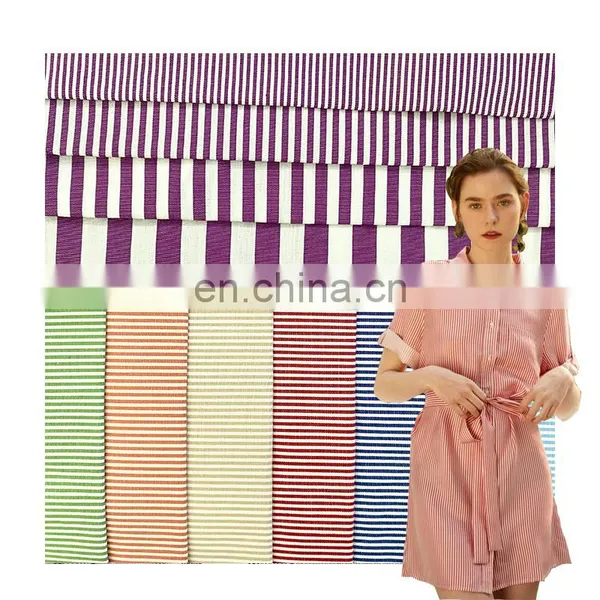 Textile Fabrics 100% Cotton Materials Woven Chinese Cotton Stripe Roll of Fabric