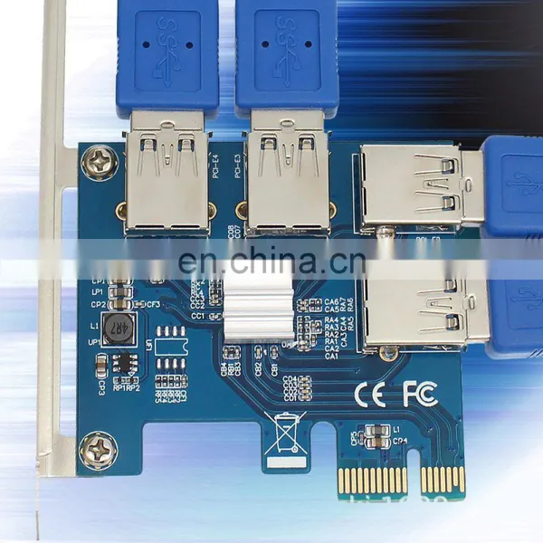 Pci-e To Pci-e Adapter 1 Turn 4 Pci-express Slot 1x To 16x Usb 3.0 Special Riser Card Extender Pcie Converter Pcie 1 To 4 photo-4