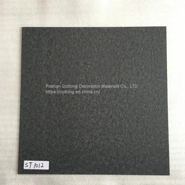 Gray Cement Grain Square Floor Glue Board Waterproof Flame Retardant Sheet PVC Floor Factory Foshan Wholesale Stone Plastic Floor Tile photo-5