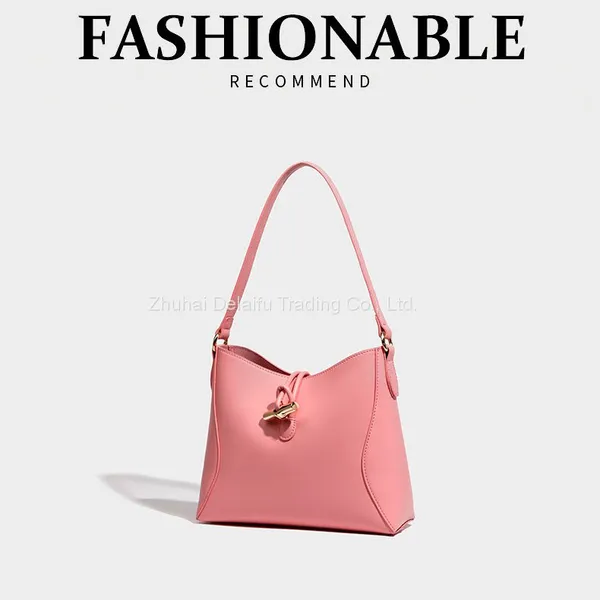 Women's Large Capacity Simple Bucket Bag Fashionable Shoulder Handbag photo-2