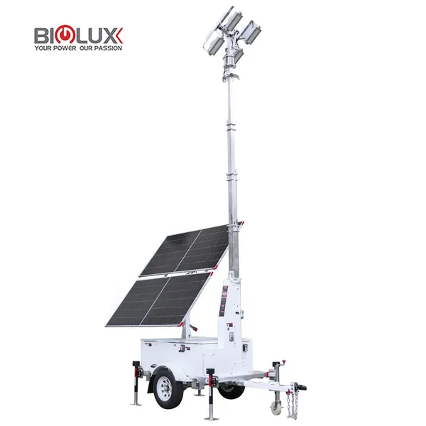 HiSOLO Mobile Solar Light Tower с 4*100 Вт светодиодными лампами для временного освещения