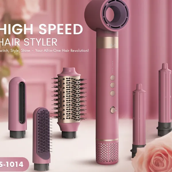 High-Speed Hair Styler With 105,000RPM Brushless Motor, 6 Attachments & Ionic Technology（Wechat:13510231336）