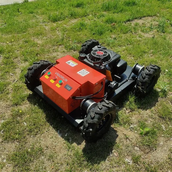 Gasoline Engine Sharp Mowing Blades Walking Speed 0~6Km/h Remote Control Lawn Wheel Mower for Sale photo-4