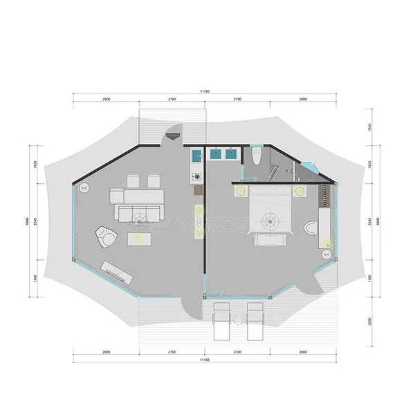 Prefab House Modular Steel Glamping Luxury Tent With Bathroom Hotel Tent Eco Waterproof 4season Family Resort Camp photo-5