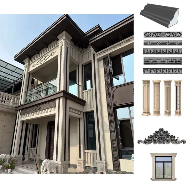 Waterproof Cheap Building Exterior Decoration Moulding EPS Window Trim Exterior Cornice EPS Foam Cement Moulding Eave Line photo-5