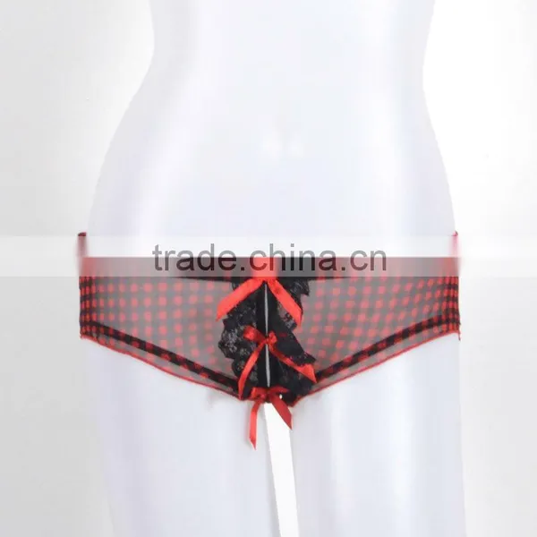 Newest Sexy Hot Transparent Pattern Priting Panties Thongs Women 6017