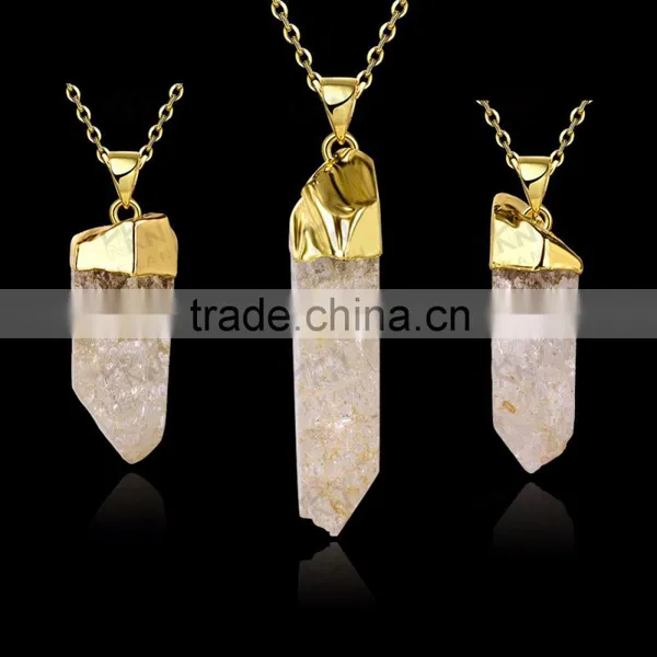 Luxurious Large Stone Jewelry Necklace, Hematite Stone Necklaces