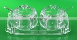 acrylic sugar & jam set w/holder