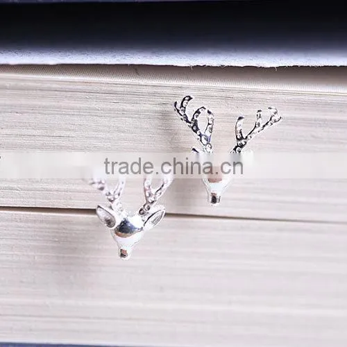 Silver Color Elk Earring Stup/ Fashion Christmas Earring Jewelry for Gift E2020 photo-4
