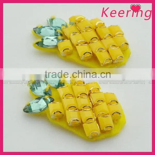 3.3cm Yellow Pineapple Beads Patch for Dress photo-2