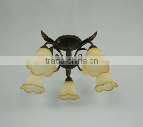Yellowish Flower 3 Lampholder Chandelier Pendant for Living Room photo-5