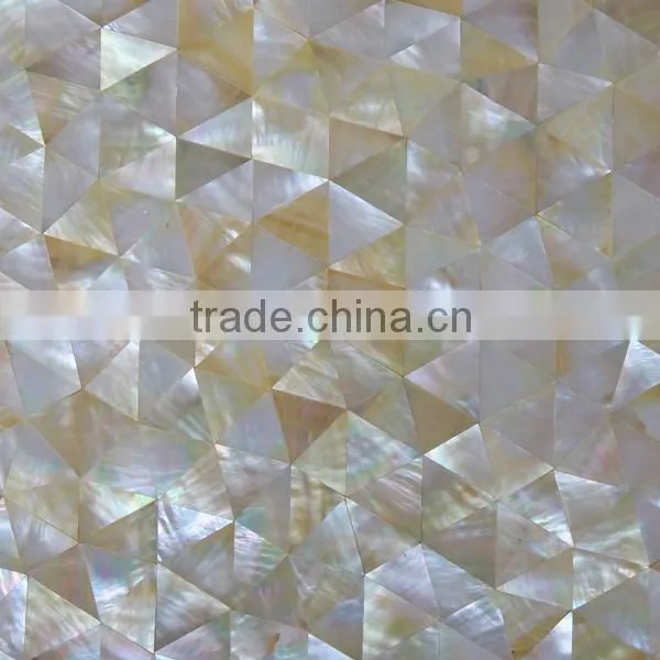 Triangle Crazy Cut Pattern Yellowlip Sea Shell Mosaic Tile,mother of Pearl Mosaic Panel