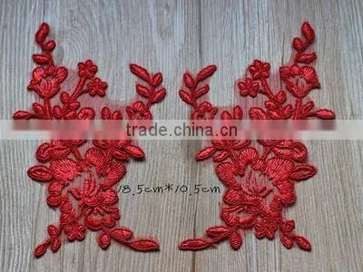 Vintage Alencon Lace Applique Embroidery Trim,Lace Flower Patch Wedding Supplies photo-3