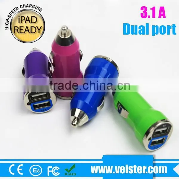Powerful White 2.1A Dual USB Port Car Charger Adapter For IPhone 6 & 6 Plus 5S 5C 5 From Veister photo-2