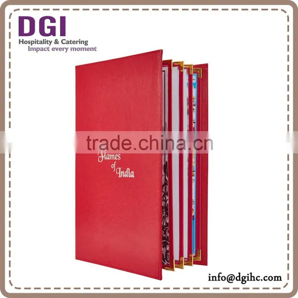 Custom Design Restaurant Menu Holder, PU Leather Cover Drink Menu Book/leather File Folder photo-4