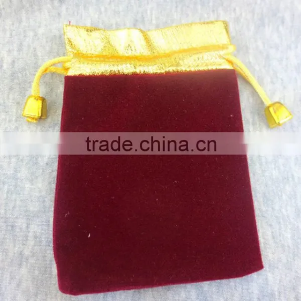 Professional Gold Microfiber Top Mini Velvet Bag Soft With Aglets photo-3