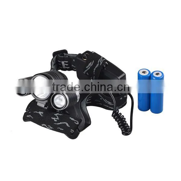 Super Bright Aluminum Head Lamp XML t6 3 Led Headlamp photo-3