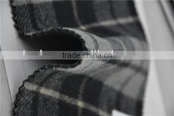 Wholesale Super Fine Double Face Woolen Wool Plaid Fabric for Winter Coats photo-2