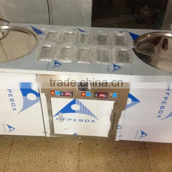 Most Popular CE Approved Double Pan Fried Ice Cream Machine photo-4
