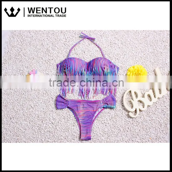 New Arrival Women Sexy Tassel Spa Bikini Swimsuit