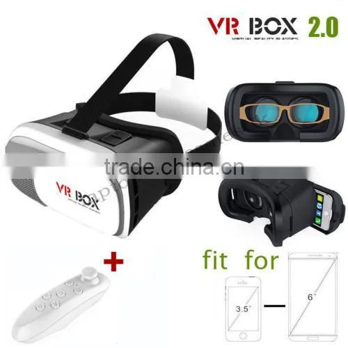 3D VR Case /VR Box 2ND Generation Virtual Reality Glasses 2.0 + Bluetooth Remote