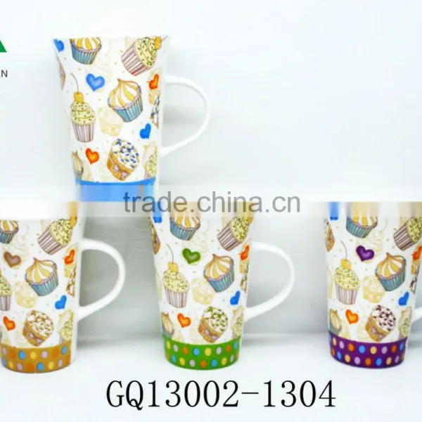 Cheap Sale Fine Bone China Tea Cups With Decals V-shape and Hand Bulk Packing photo-2